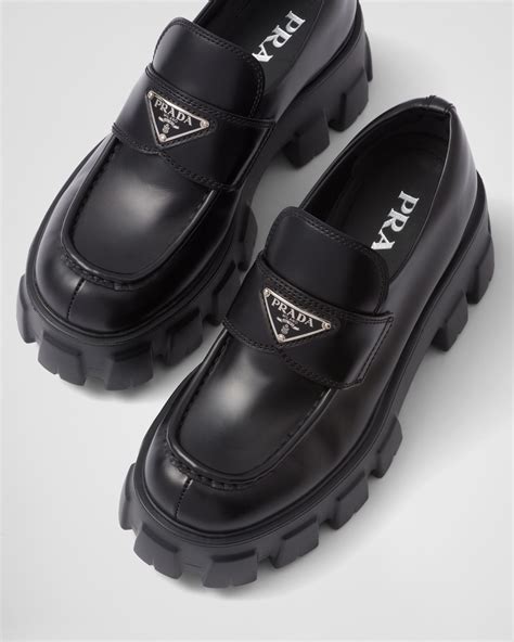 prada loafers womens leather|platform prada loafers.